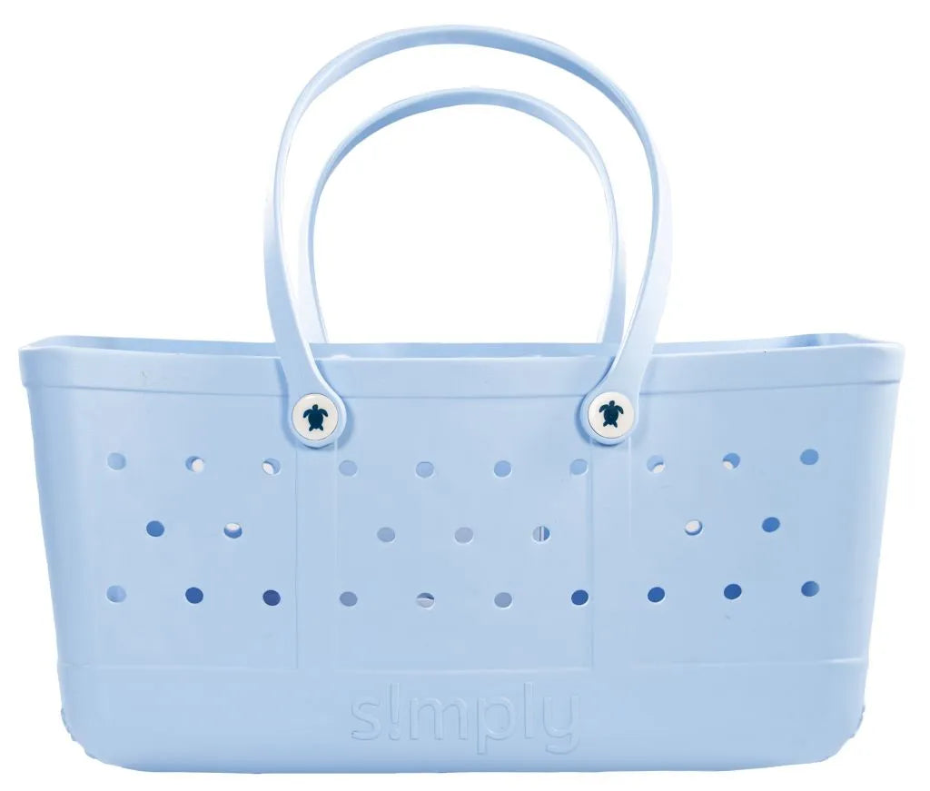 Simply Southern Large Waterproof Utility Tote Cool Blue Beach Bag