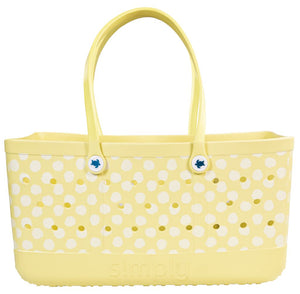 Simply Southern Large Utility Tote Beach Bag Yellow Dot