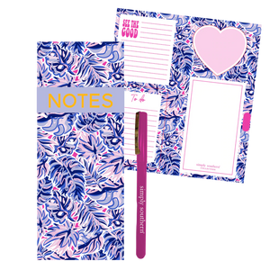 Slim Tropical Leaf Notepad Pen Set by Simply Southern