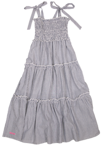 Simply Southern Navy Tiered Seer Sucker Sun Dress